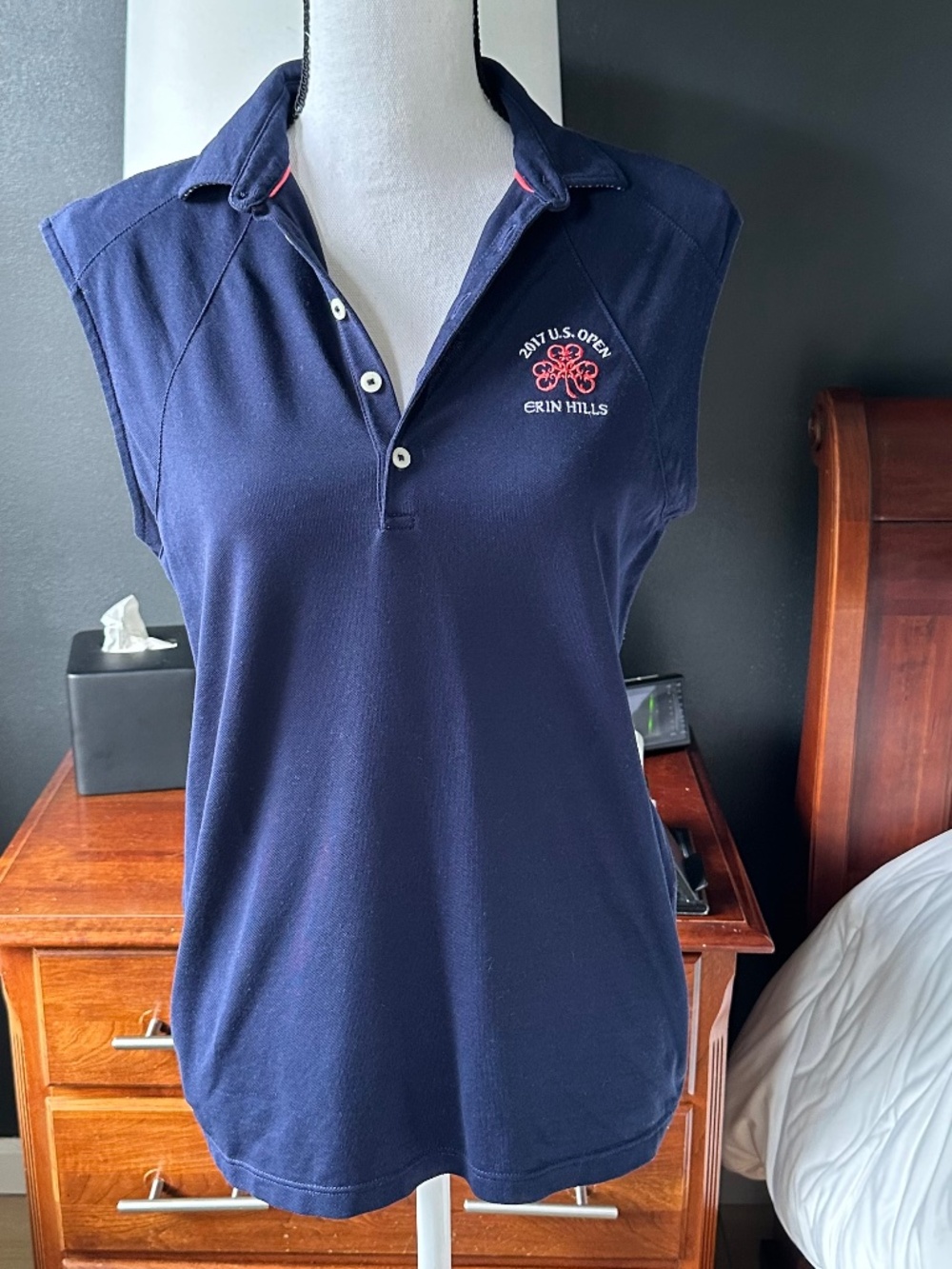 Navy Ralph Lauren Sleeveless Golf Shirt 2017 US Open Erin Hills - Sz M